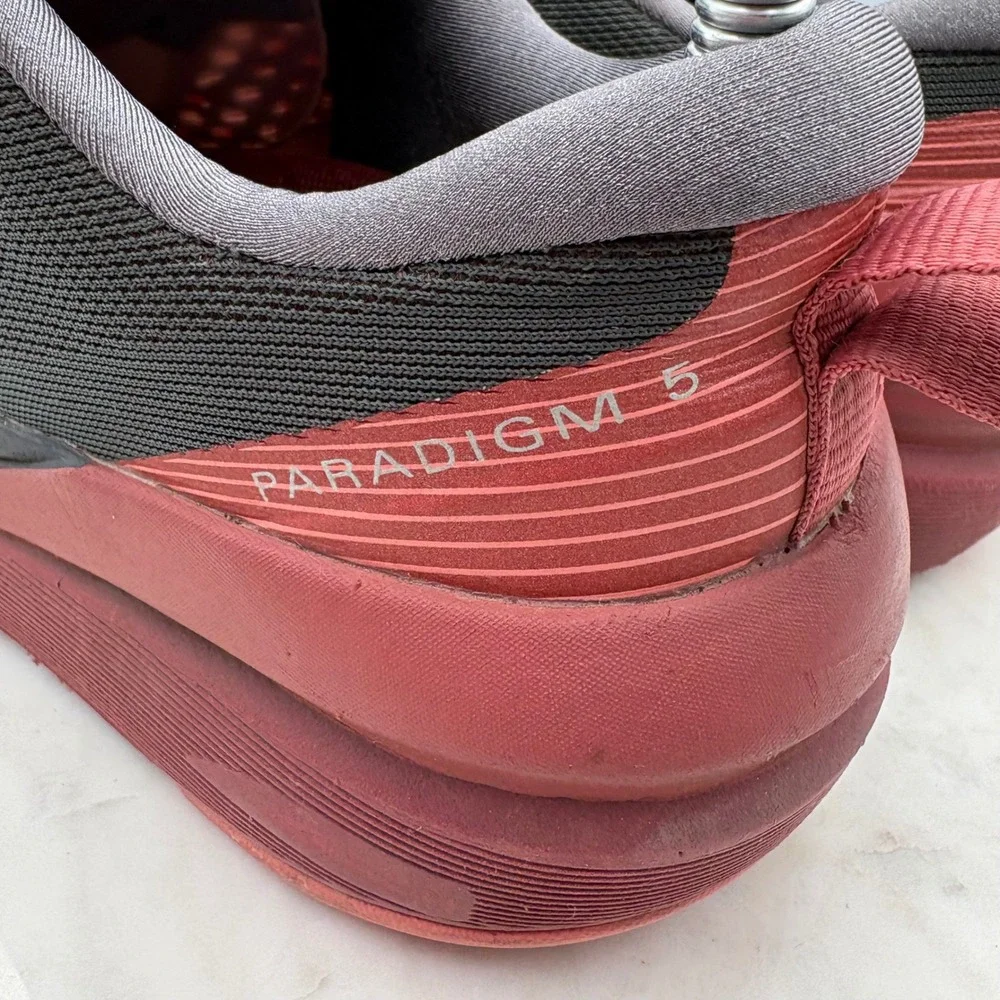 Altra Paradigm 5 Running Shoes Women 8.5 Grey Red Stability Trainer Wide Toe Box